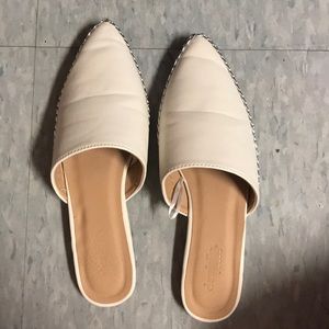 White slide on loafers